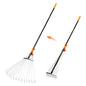 Leaf Rake for Lawns, Adjustable Garden Rake for Leaves with Long Handle, 61 Inches