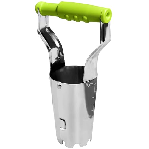 GREBSTK Bulb Transplanter, Stainless Steel Soil Release Tool