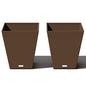 Veradek Pure Series Nobleton Planter - Tapered Square Outdoor Planter - color: Espresso, size: 18 inch - 2 Pack
