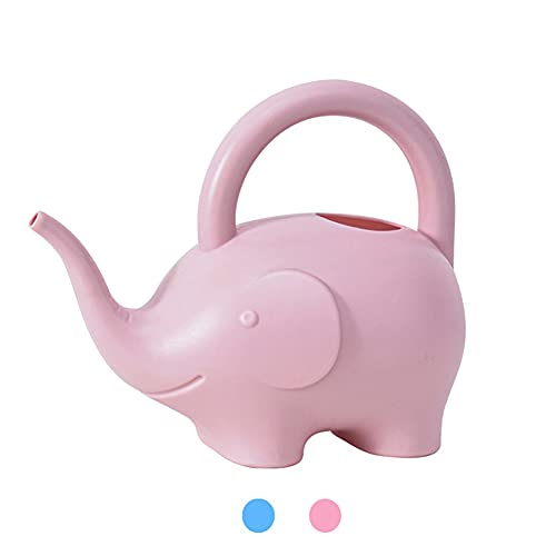LOYUYU 0.4 Gallon Plastic Watering Can Small Lightweight Cute Indoor Outdoor Garden Plants, Adult Elephant Watering Can STYLE1: Pink - color: Style1: Pink