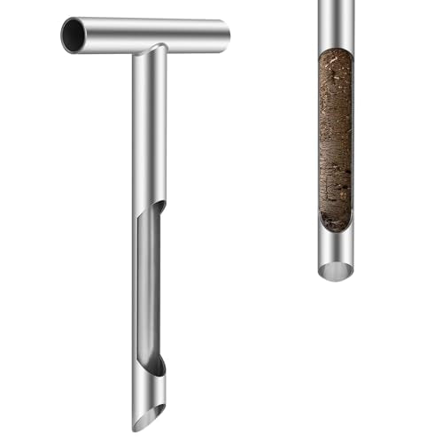 12 Inch Soil Sampler Probe, Stainless Steel Soil Core Sampling Tool with T-Handle, Heavy Duty Soil Probe for Lawn, Garden, Farm & Soil Testing - size: 12 inch