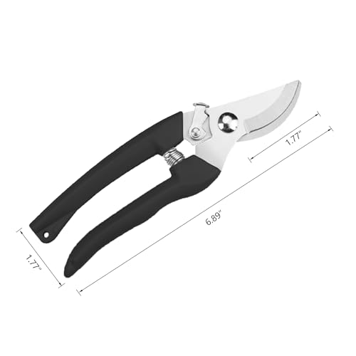 Garden Scissors for Plant, Tip Pruning Shears for Cutting Flowers, Trimming Plants, Bonsai and Fruits Picking (Black Bypass Blade Pruner) - style: 1 Pc-Black