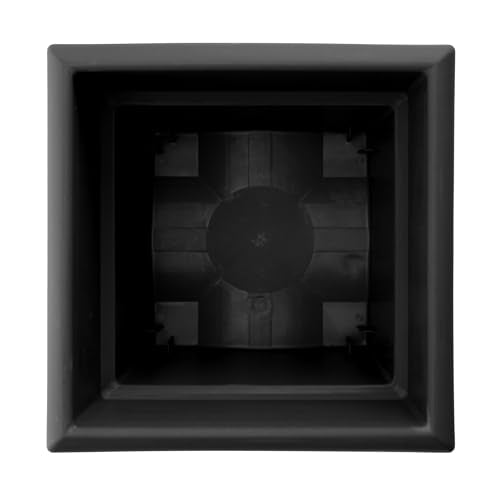 Bloem Veranda 18" Plastic Square Planter Box, Black, 2-Pack - color: Black, size: 18" (Pack of 2)