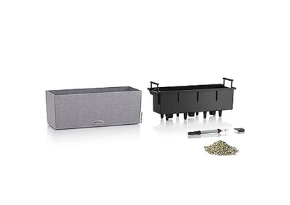 Lechuza BALCONERA Stone 50 Stone Grey, Self-Watering Window Box (Railing Planter), H7.5 L19.7 W7.5 in - color: Gray, style: 50