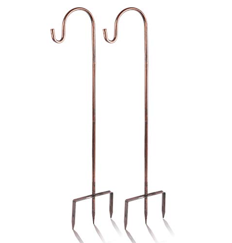 2 Pack Shepherd Hook, Bronze, 31 Inch, Adjustable Height, 1/2" Thick - color: Bronze, size: 31 inch
