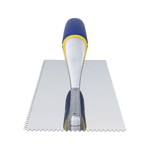 QEP Comfort Grip Stainless Steel Trowel V-Notch 3/16" x 5/32"