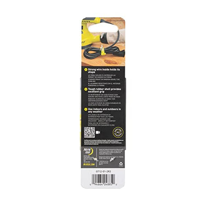 Nite IZE GT12-01-2R3 Original Gear, Reusable Rubber, 12 Inch, Black, 2-Pack, Made in The USA Twist Tie, 2 Count (Pack of 1)