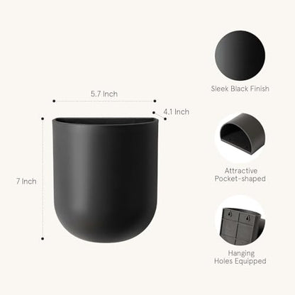 LA JOLIE MUSE Wall Planters for Indoor Plants, Hanging Flower Pots, 2 Pack - color: Black