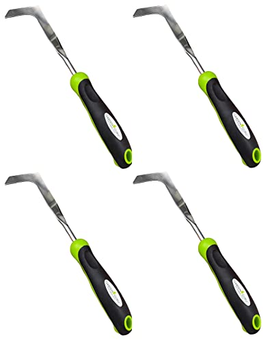 Garden Guru Patio Crack Weeder Tool with Ergonomic Handle – Stainless Steel Weed Puller for Patio Sidewalk Driveway Cracks | Rust Resistant (4 Pack) - size: 4 Pack, style: Patio Weeder