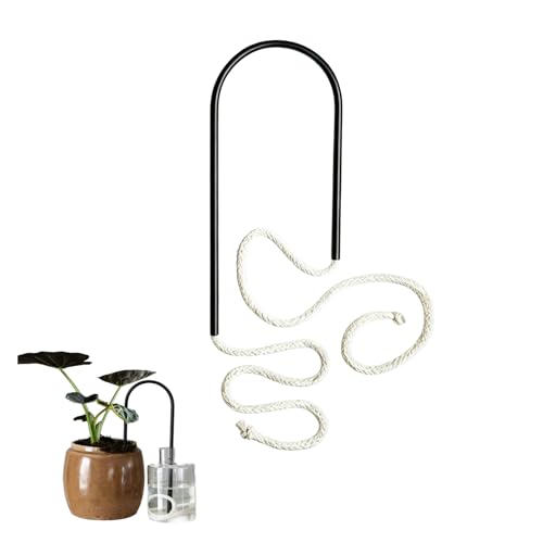 U-Shaped Stainless Steel Plant Straw Self-Watering Wick System, Premium Nordic Minimalist Automatic Wick Irrigation System, Elegant Reusable Self-Watering Device for Indoor House Plants,Black - color: Black