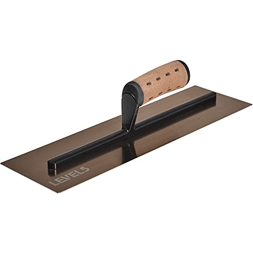 LEVEL5 16" x 4.75" 0.7 MM Flat Drywall Trowel | Triple-Hardened Stainless Steel, High-Impact Handle | Sheetrock Gyprock Wall-Board Plasterboard | 4-963 - size: 16"