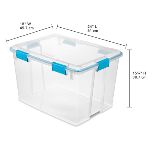 Sterilite Gasket Storage Box with Lids for Home & Office, 80 Quart, 16-Pack - size: 80 Quart, style: 16 Pack