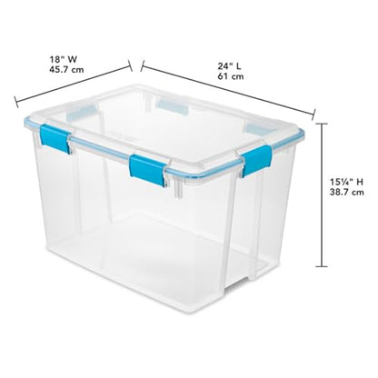 Sterilite Gasket Storage Box with Lids for Home & Office, 80 Quart, 8-Pack - size: 80 Quart, style: 8 Pack