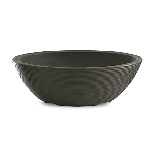 Crescent Garden Delano Oval Planter Bowl, Succulent Garden, Unique Indoor/Outdoor Double-Walled Plant Bowl with Plug- Oval Shape - 30" L x 21" W x 10" H (Old Bronze) - color: Old Bronze, size: 30"x21"