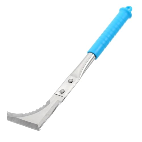 Kosoyo Crack Weeder Crack Weeding Tool Sawtooth Wave Manual Scythe Stainless Steel Gardening Tool -11.42" - color: Blue-1pack