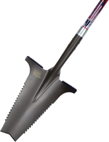Root Slayer 22511 XL Garden Shovel, Serrated Blade, Fiberglass Shaft, Red - color: Red, size: XL