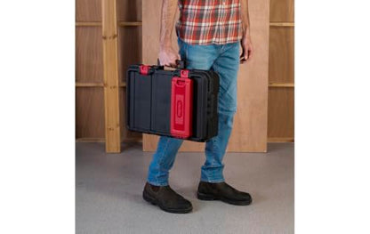 Keter Stack N' Roll Power Tool Case with Removable Dividers - color: Black/Red, size: Power Tool Organizer