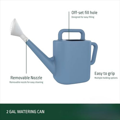 2 gal.Resin Watering Can,Dual Top & Side Handles for Easy Carrying &Pouring