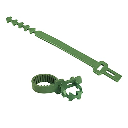 GEZICHTA 10 PCS Tree Stake Support Bands, Heavy Duty Adjustable Interlock Tree Plant Ties, Reusable Garden Plants Shrub Ties 9.4 inch(Green), free size