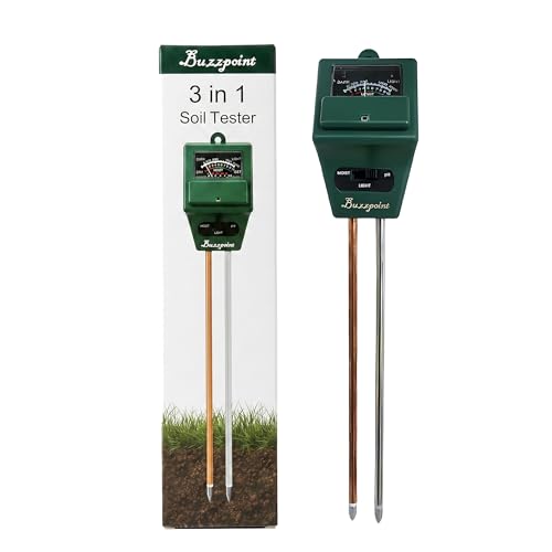 Soil Tester for Moisture, pH & Light 3-in-1,Battery-Free Analog Plant Care Meter with Stainless Steel Probe – for Indoor & Outdoor Gardening, Lawn & Garden Plants