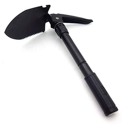 HongK- Multi-functional Military Folding Shovel Survival Spade Emergency Garden Camping - color: Black, size: Small Size
