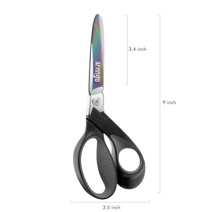 LIVINGO 9" Heavy Duty all Purpose Stainless Steel Scissors, (Grey/Black) - color: Grey