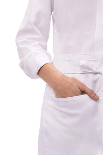 Chef Works Unisex Half Bistro Server Apron - color: White, 1 Pack