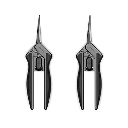 AC Infinity Ergonomic Pruning Shear 6.6”, Stainless Steel Curved, 2-Pack