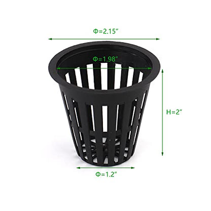 Small Garden Plastic Net Cups Pots Fits in 2 Inch Holes, Set of 40