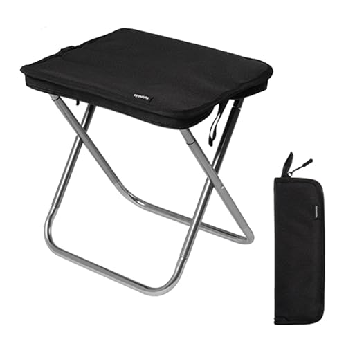 Naturehike 11in Ultralight Camping Collapsible Stool, Supports 390lbs - color: Black