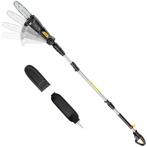 8-Inch Cordless Pole Saw Compatible with Dewalt 20V Max Battery - color: Pole Black