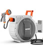 VEVOR Retractable Garden Hose Reel, 1/2 Inch x 84 ft Wall Mounted Heavy Duty Garden Hose Reel with 9 Patterns Nozzle, Any Length Lock, Upgraded Slow Return System and 180°Swivel Bracket - size: 1/2 in x 84 ft