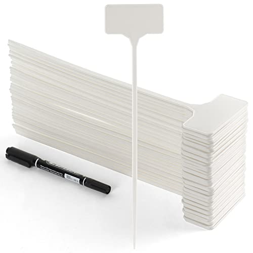 Garden Markers Waterproof, Outdoor Large Plant Id Tags Tall Plant Labels, Plastic Garden Signs Identification Stakes, for Vegetables Herb Seed Pot Flower, 50pcs 11'' Long - color: White