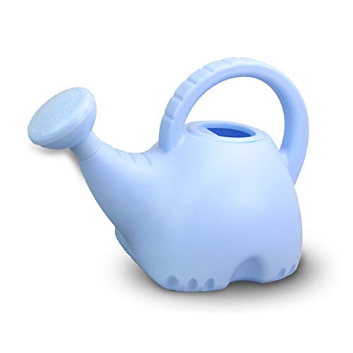 LOYUYU 0.4 Gallon Plastic Watering Can Small Lightweight Cute Indoor Outdoor Garden Plants, Watering Can with Shower Head Elephant: Blue - color: Elephant: Blue