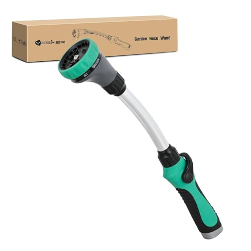Yesker Watering Wand for Garden Hose, 19 Inch, 8 Spray Patterns, Garden Hose Nozzle with Thumb Flow Control, Ideal for Water Plant, Shrubs and Yard - size: 19 Inch