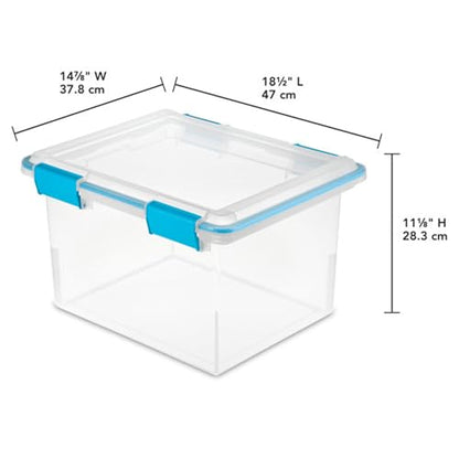 Sterilite Gasket Storage Box with Lids for Home & Office, 32 Quart, 4-Pack - size: 32 Quart, style: 4 Pack