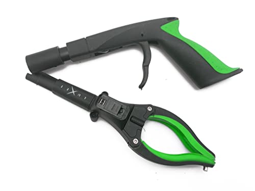 Grabber Tool 19" Aluminum Magnetic Claw with LED Light, Lightweight Foldable Reacher Grabber Pickup Tool, Gripper Grabbers for Elderly Grab it Reaching Tool Trash Picker Grabber, Green, By Luxet