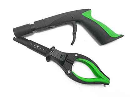 Grabber Tool 19" Aluminum Magnetic Claw with LED Light, Lightweight Foldable Reacher Grabber Pickup Tool, Gripper Grabbers for Elderly Grab it Reaching Tool Trash Picker Grabber, Green, By Luxet