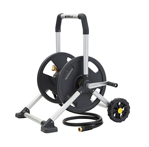 Gorilla GRS-200H Aluminum Garden Hose Reel, 200 Ft, No-Leak Brass Fittings - size: 200 FT
