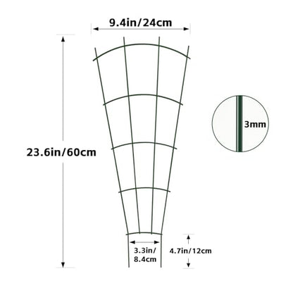 Thealyn 24" Metal Plant Trellis, Climbing Plant Support, 4 Pack (Green) - color: Green, size: 24 inch