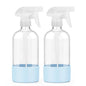 Glass Spray Bottles - 2 Pack 16 oz Clear Spray Bottles with Silicone Sleeve - color: Blue