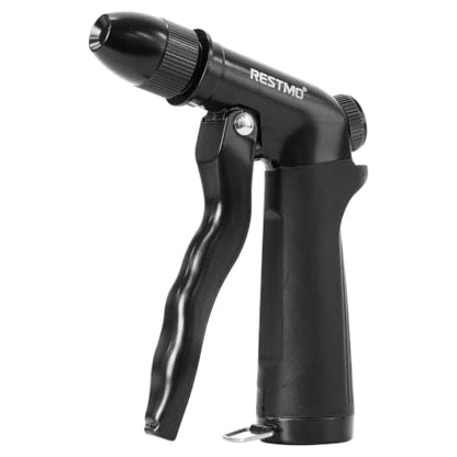RESTMO Metal Water Hose Nozzle, High Pressure Garden Sprayer, Flash Black - color: Flash Black