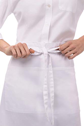 Chef Works Unisex Half Bistro Server Apron - color: White, 1 Pack