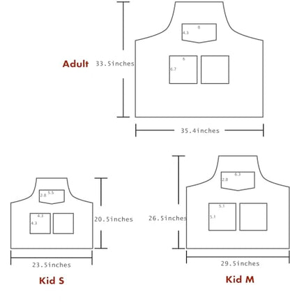Cute Denim Matching Apron for Kids and Adults, Cook Art Paint Garden - color: Lightblue, size: kid M(age 8-12)