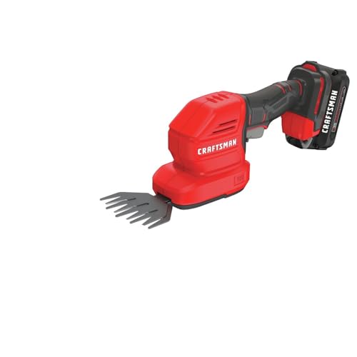 Craftsman CMCSS800C1R V20 2-in-1 Lithium-Ion Cordless 8 in. Hedge Trimmer and 4 in. Grass Shear Kit (1.5 Ah) (Renewed)