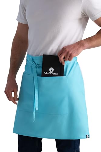 Chef Works Unisex Half Bistro Server Apron - color: Turquoise, 1 Pack
