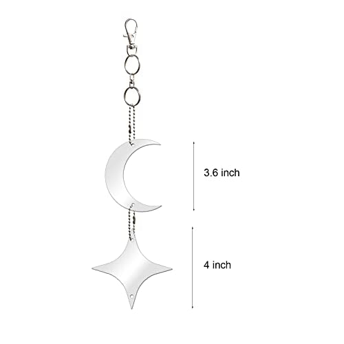 Keep Birds Away Mirror Disc, Hanging Reflector, 16 Moon-Star Discs - size: Moon Star