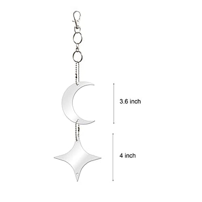 Keep Birds Away Mirror Disc, Hanging Reflector, 16 Moon-Star Discs - size: Moon Star