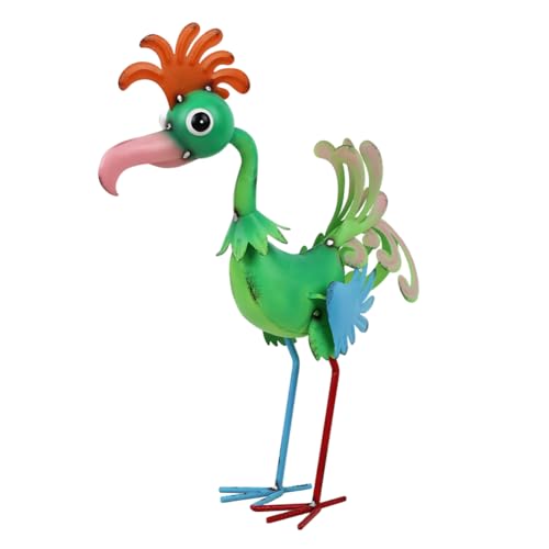 19'' Tall Metal Rooster Statue for Farmhouse, Lawn, Garden - color: Green-rooster
