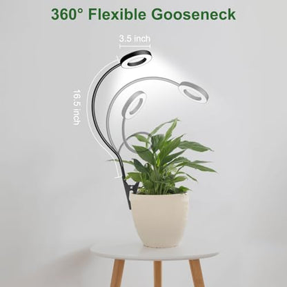 wolezek 2 in 1 Grow Lights for Indoor Plants, 3 Colors 48 LEDs Plant Lights - color: Black 3 Pack